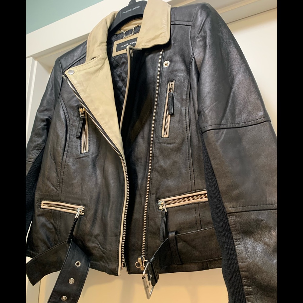 Black Rivet Leather Jacket - Picture 5 of 8